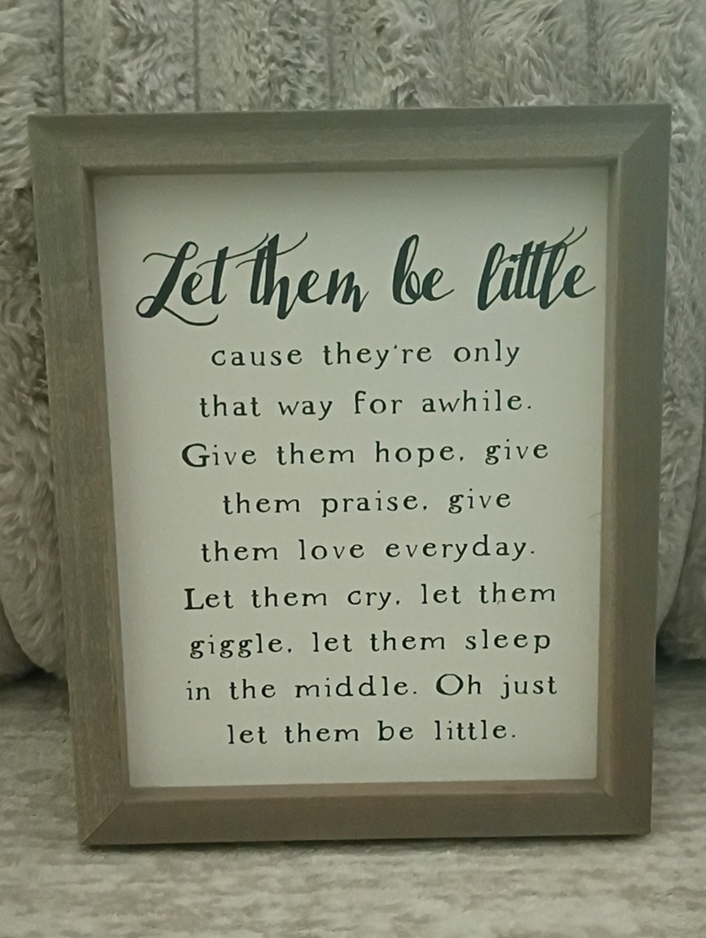 Let Them Be Little Framed Wall Art - Neutral Gray Wood Frame